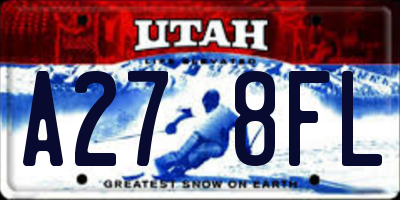 UT license plate A278FL