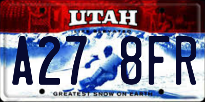 UT license plate A278FR