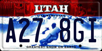UT license plate A278GI
