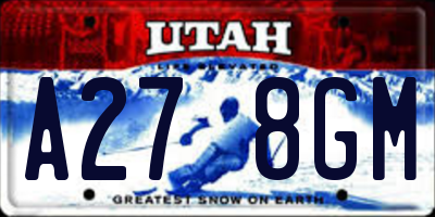 UT license plate A278GM