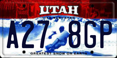 UT license plate A278GP