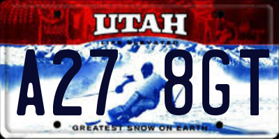 UT license plate A278GT