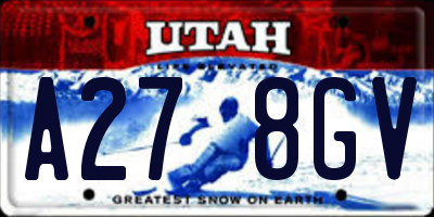 UT license plate A278GV