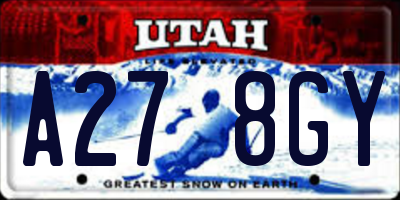 UT license plate A278GY