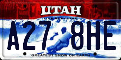 UT license plate A278HE