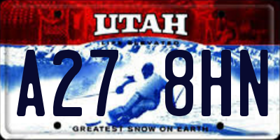 UT license plate A278HN