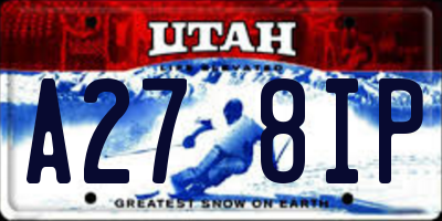 UT license plate A278IP