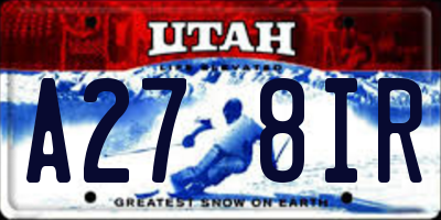 UT license plate A278IR