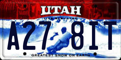 UT license plate A278IT