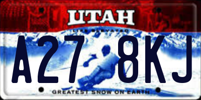 UT license plate A278KJ