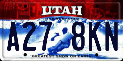 UT license plate A278KN