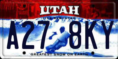 UT license plate A278KY