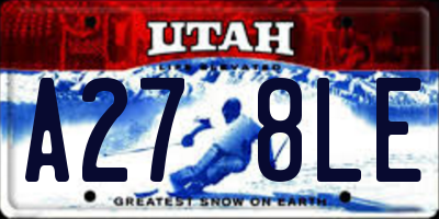 UT license plate A278LE
