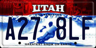 UT license plate A278LF