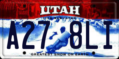 UT license plate A278LI