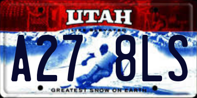UT license plate A278LS