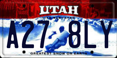 UT license plate A278LY