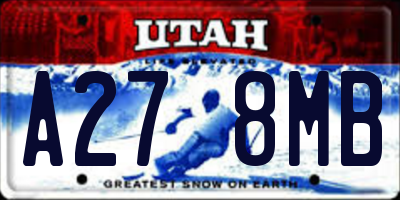 UT license plate A278MB
