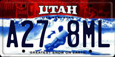 UT license plate A278ML