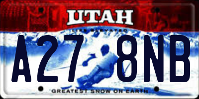 UT license plate A278NB