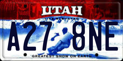 UT license plate A278NE