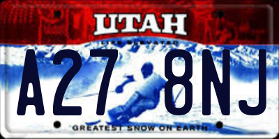 UT license plate A278NJ