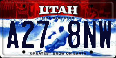 UT license plate A278NW