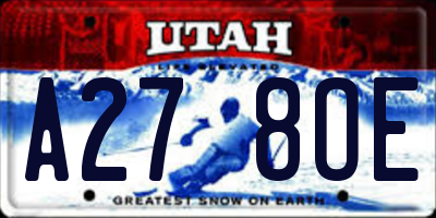 UT license plate A278OE