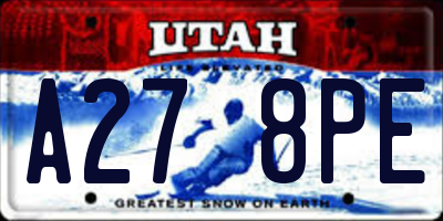 UT license plate A278PE