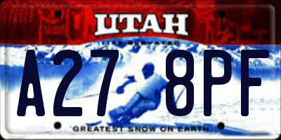 UT license plate A278PF