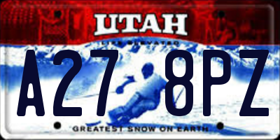 UT license plate A278PZ
