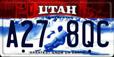 UT license plate A278QC