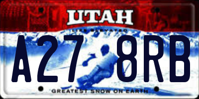 UT license plate A278RB