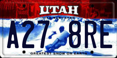 UT license plate A278RE