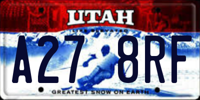 UT license plate A278RF
