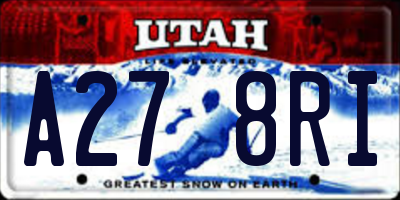 UT license plate A278RI
