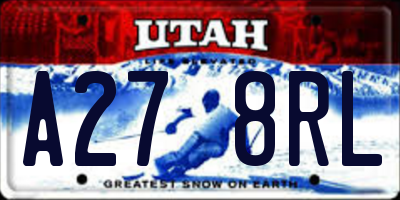 UT license plate A278RL