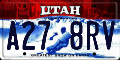 UT license plate A278RV