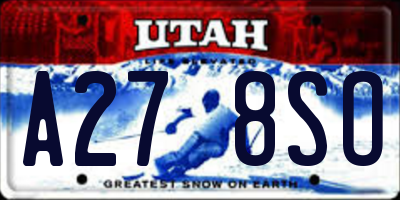 UT license plate A278SO