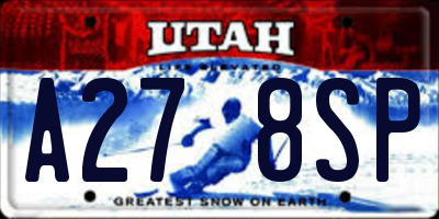 UT license plate A278SP