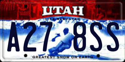 UT license plate A278SS