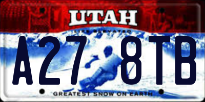 UT license plate A278TB