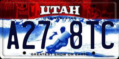 UT license plate A278TC