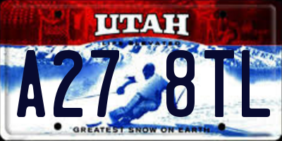 UT license plate A278TL