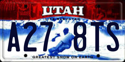 UT license plate A278TS