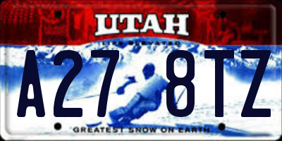 UT license plate A278TZ