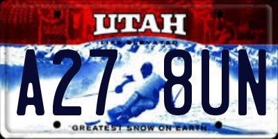 UT license plate A278UN