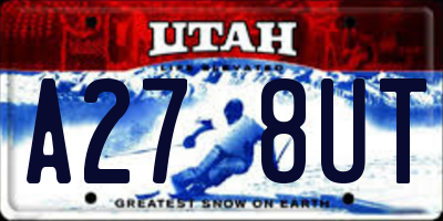 UT license plate A278UT
