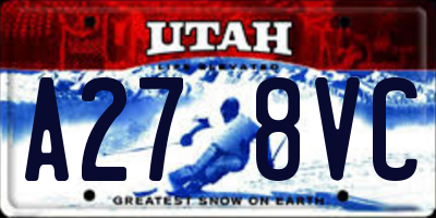UT license plate A278VC