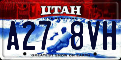 UT license plate A278VH